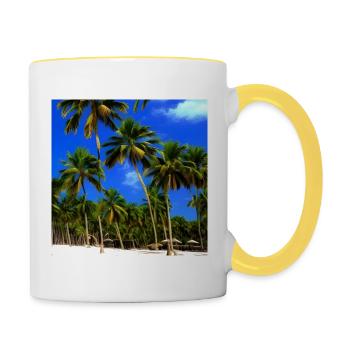 Calm beach - Contrasting Mug - white/yellow - Right