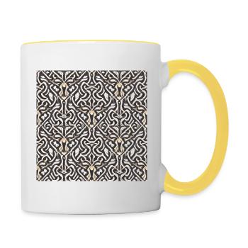 Ornament pattern - Contrasting Mug - white/yellow - Right