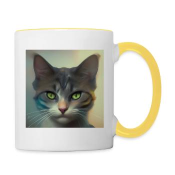 Amoureux des animaux - Mug contrasté - blanc/jaune - Droite