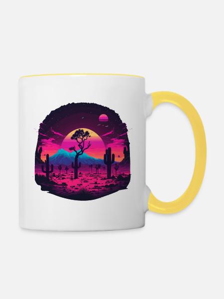 Rote Sonne - Tasse zweifarbig - Weiß/Gelb