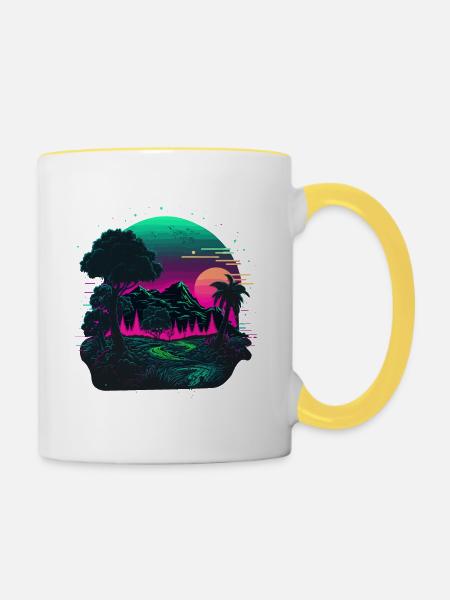 Giftiges Land - Tasse zweifarbig - Weiß/Gelb