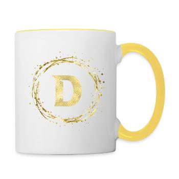 D - Tasse zweifarbig - Weiß/Gelb - Rechts