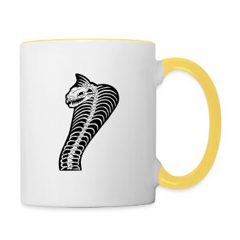 Skelett Kobra - Tasse zweifarbig - Weiß/Gelb - Rechts