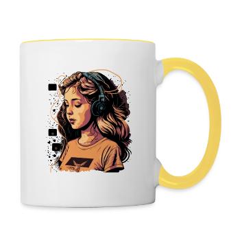 Kawaii - Contrasting Mug - white/yellow - Right