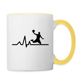 Basketball-Love - Tasse zweifarbig - Weiß/Gelb - Rechts