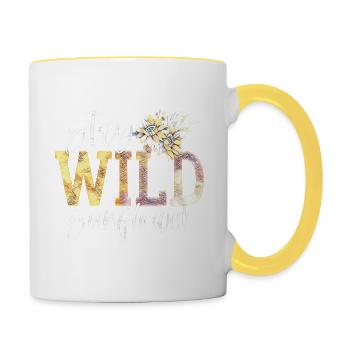 Stay Wild sunflower |Geschenk - Tasse zweifarbig - Weiß/Gelb - Rechts