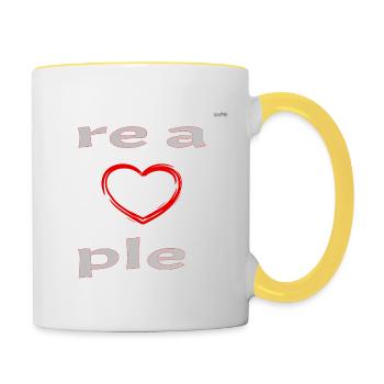 We are a couple - the right side - Contrasting Mug - white/yellow - Right
