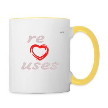 We are spouses - the right side - Contrasting Mug - white/yellow - Right
