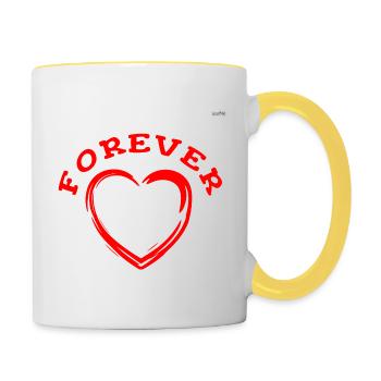 Together forever - right side - Contrasting Mug - white/yellow - Right