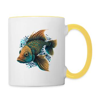 Fly Fishing - Contrasting Mug - white/yellow - Right