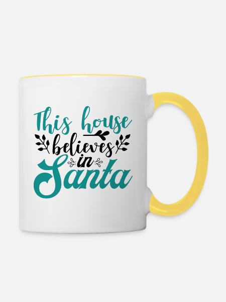 Dieses Haus - Tasse zweifarbig - Weiß/Gelb