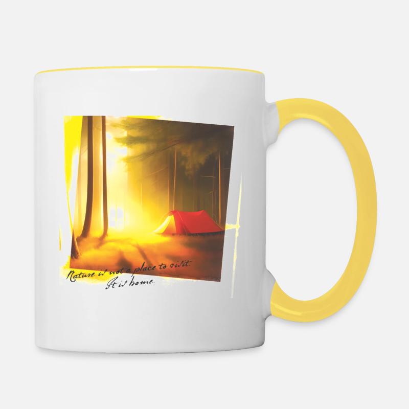 Nature Is Home (Three) - Contrasting Mug - white/yellow