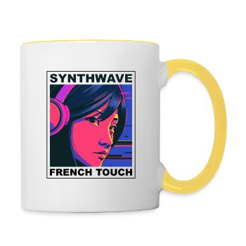 SYNTHWAVE FRENCH TOUCH - Contrasting Mug - white/yellow - Right