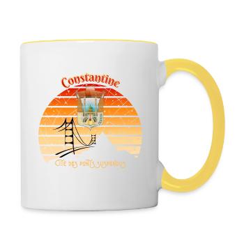 Konstantinische Stadt der Hängebrücken - Tasse zweifarbig - Weiß/Gelb - Rechts