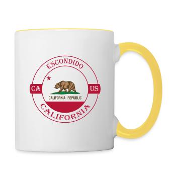 Escondido California Flag USA Souvenir Badge - Contrasting Mug - white/yellow - Right