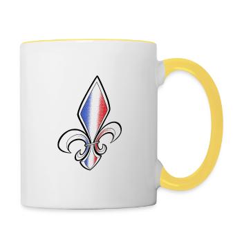 Fleur de Lys French flag - Contrasting Mug - white/yellow - Right