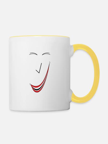 Feines Lächeln B01. - Tasse zweifarbig - Weiß/Gelb