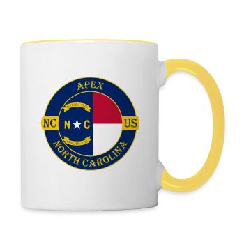 Apex North Carolina Flag USA Travel Souvenir Badge - Contrasting Mug - white/yellow - Right