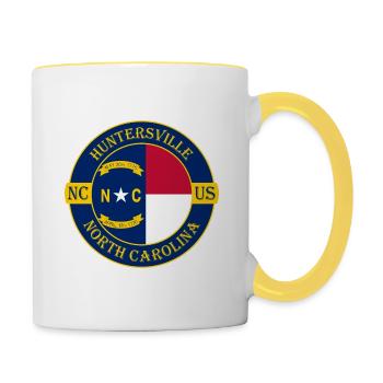 Huntersville North Carolina Flag USA Souvenir - Contrasting Mug - white/yellow - Right