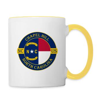 Chapel Hill North Carolina Flag USA Souvenir - Contrasting Mug - white/yellow - Right
