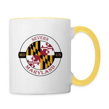 Severn Maryland Flag USA Travel Souvenir Badge - Contrasting Mug - white/yellow - Right