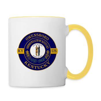 Owensboro Kentucky Flag USA Travel Souvenir Badge - Contrasting Mug - white/yellow - Right