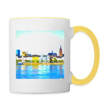 Mainz am Rhein - Tasse zweifarbig - Weiß/Gelb - Rechts