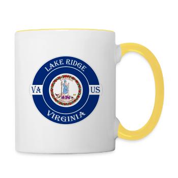 Lake Ridge Virginia Flagge USA Reise Souvenir Abzeichen - Tasse zweifarbig - Weiß/Gelb - Rechts