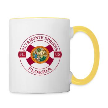 Altamonte Springs Florida Flagge USA Reisesouvenir - Tasse zweifarbig - Weiß/Gelb - Rechts