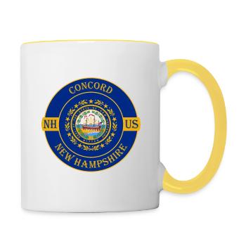 Concord New Hampshire Flag USA Souvenir Badge - Contrasting Mug - white/yellow - Right