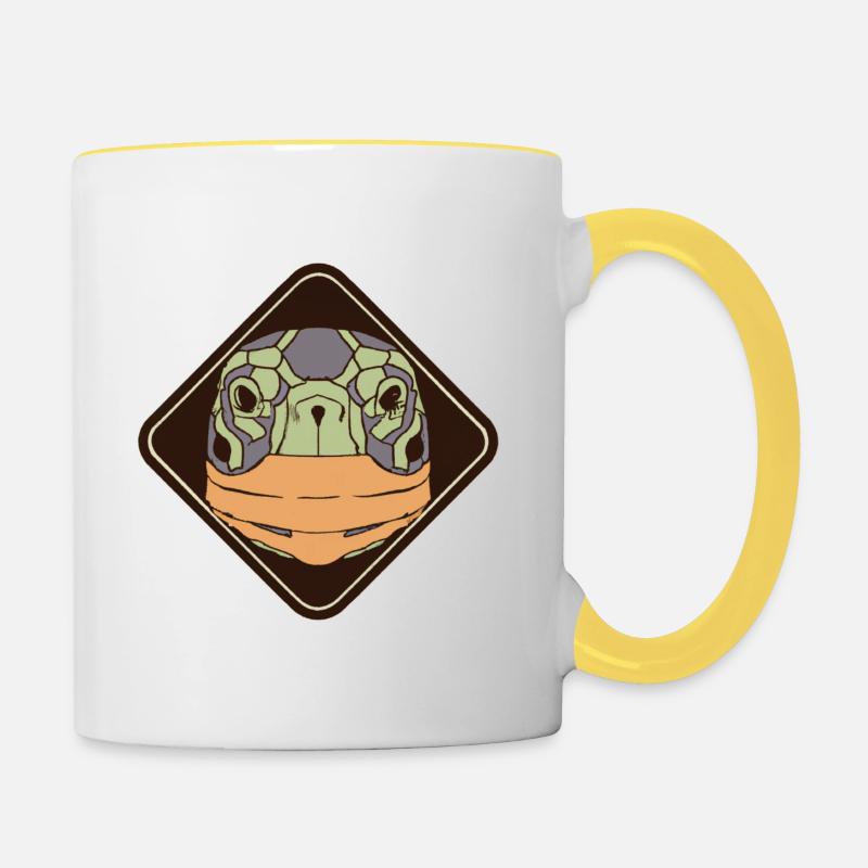 Turtle - Tasse zweifarbig - Weiß/Gelb