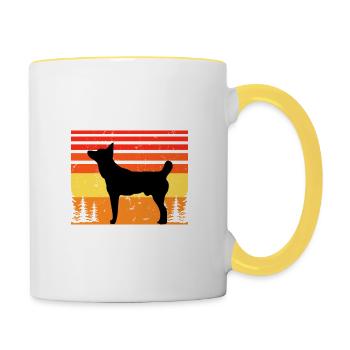 Tahltan Bear Dog Lover Silhouette Vintage Sunset - Contrasting Mug - white/yellow - Right