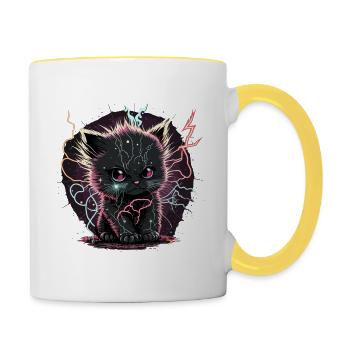 Perfectly Charge Kitten - Contrasting Mug - white/yellow - Right