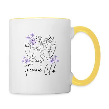 Femme Club - Women's Day - March 8 - Contrasting Mug - white/yellow - Right