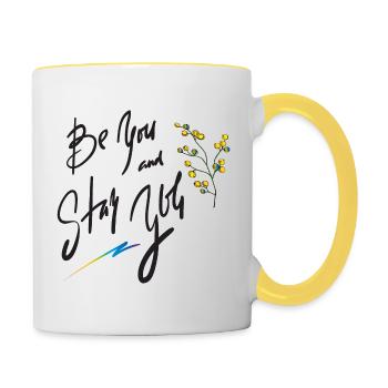 be you - Contrasting Mug - white/yellow - Right