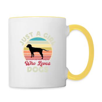 Anglo Francais de Petite Venerie Hundesilhouette - Tasse zweifarbig - Weiß/Gelb - Rechts