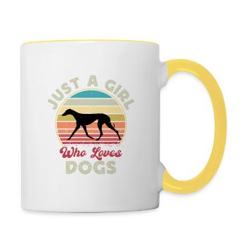 Azawakh Dog Lover Silhouette Vintage Sunset - Mug contrasté - blanc/jaune - Droite