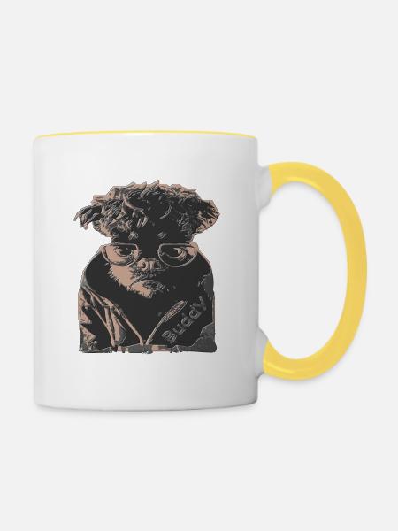 Buddy der coolste Hund ever! - Tasse zweifarbig - Weiß/Gelb