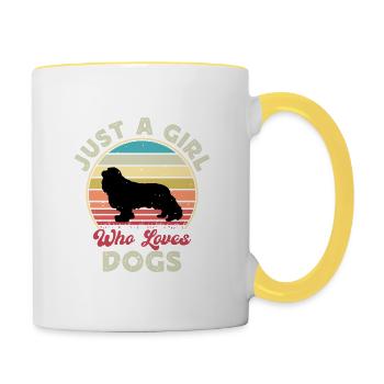 Cavalier King Charles Spaniel Dog Silhouette - Contrasting Mug - white/yellow - Right