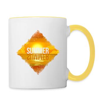 Liebe Sommer3 - Tasse zweifarbig - Weiß/Gelb - Rechts