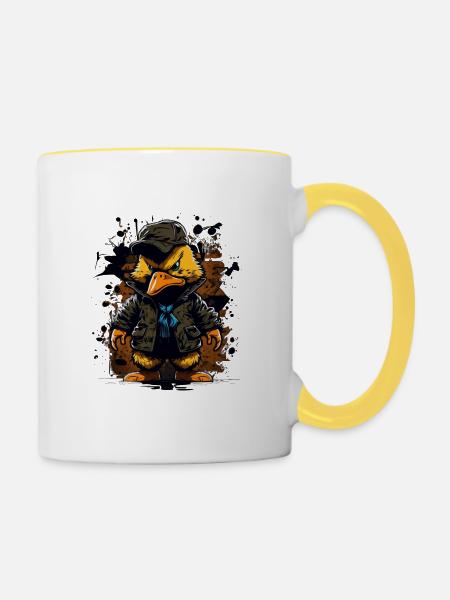 Angry duck 2 - Tasse zweifarbig - Weiß/Gelb
