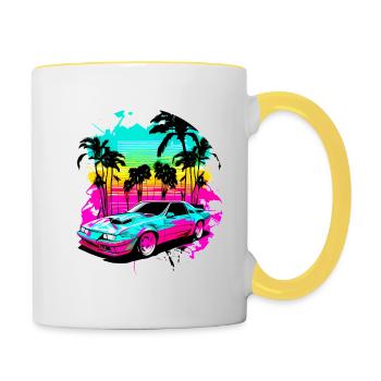Miami Car 1 - Contrasting Mug - white/yellow - Right