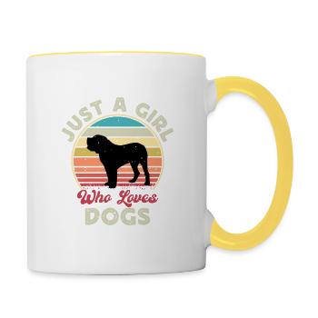 Fila Brasileiro Dog Love Silhouette Vintage Sunset - Mug contrasté - blanc/jaune - Droite