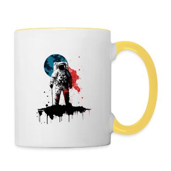 Astronaut Wetall  - Contrasting Mug - white/yellow - Right