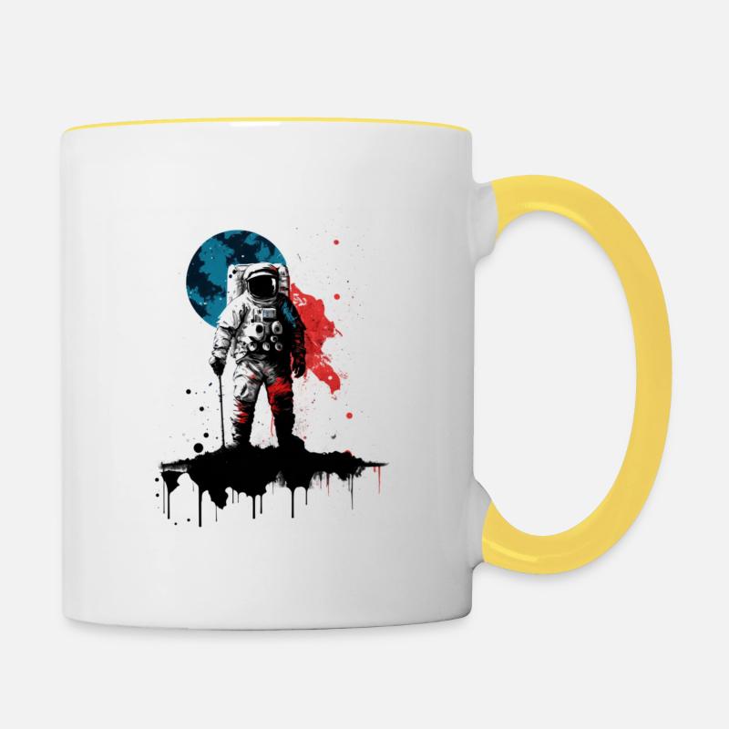 L’astronaute Wetall - Mug contrasté - blanc/jaune