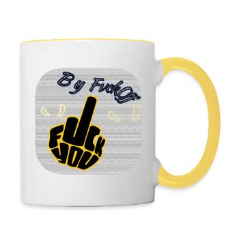 Fuck You (3) - Club WoW - Contrasting Mug - white/yellow - Right