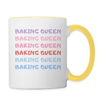 Baking Queen Funny Baking Saying - Contrasting Mug - white/yellow - Right