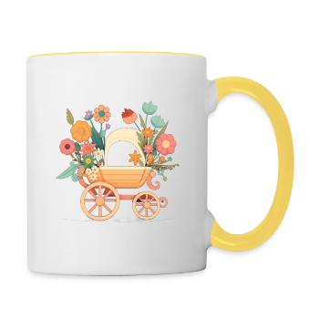 Flowery stroller 4 - Contrasting Mug - white/yellow - Right