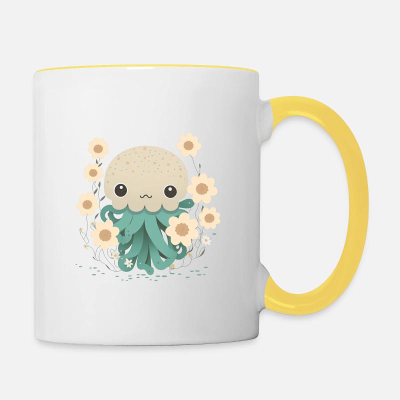 Affectionate Tentacles 4 - Contrasting Mug - white/yellow