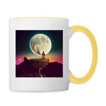 La Lune - Mug contrasté - blanc/jaune - Droite